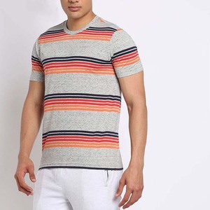 <b>Striped</b> Design OEM Custom New Arrival Short Sleeve <b>Men's</b> Clothing Plus Size <b>Men's</b> <b>Shirts</b> 100% Cotton Summer Streetwear <b>T</b> <b>Shirts</b> - Product Image 3