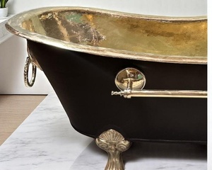 Bañera de cobre duradera, bañera de cobre ecológica, bañera de cobre resistente a la corrosión, bañera de cobre de larga duración, bañera de cobre hecha a mano - Product Image 5