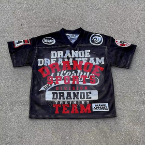 Men Streetwear Graphic Oversized Cropped Boxy Breathable Mesh Sublimation Print <b>Soccer</b> Sports Jersey Custom - Product Image 1
