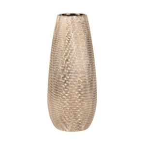 Florero decorativo de mesa decorativa para el hogar de diseño elegante, florero y macetas de aluminio con diseño martillado dorado de calidad - Product Image 1