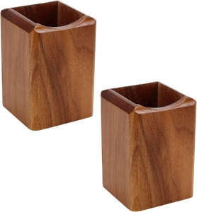 Organisateur de bureau en bois de couleur noyer moderne, boîte de rangement multifonctionnelle pour le bureau, porte-crayons et porte-stylos en bois naturel - Product Image 1