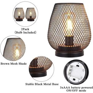 Set of 2 Battery Powered LED Accent <b>Light</b> with Metal Cage for Weddings Parties Patio Events Indoors - Product Image 2