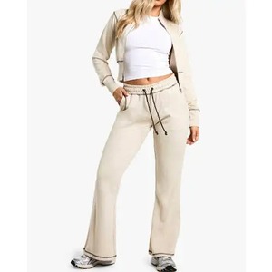 Survêtements de jogging tendance pour l'hiver, grande taille, fermeture éclair sur le devant, en molleton épais, vêtements de sport personnalisés pour femmes, ensembles de survêtements 2 pièces - Product Image 4