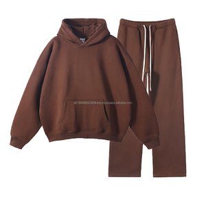 Survêtements en coton lourd sur mesure, ensembles de survêtements pour hommes en deux pièces, sweats à capuche surdimensionnés, ensembles de jogging, molleton 350G, survêtement surdimensionné avec impression personnalisée pour hommes - Product Image 3