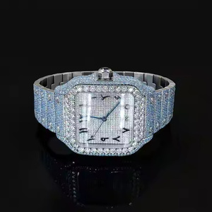 Reloj de Pulsera Deportivo Cuadrado Stellar Shine con Diamantes Moissanite para Hombre, Diseño Moderno de Cuarzo, Acabado de Lujo con Cristales - Product Image 2