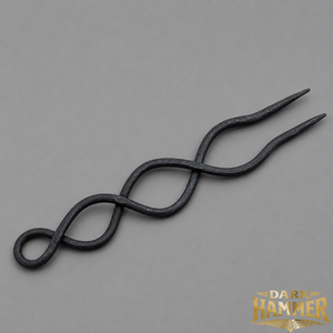Hand Forged Iron Serving Fork with Twisted <b>Loop</b> Handle - Product Image 3