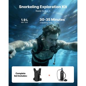 Bombola Subacquea Portatile da 1,9L, Mini Serbatoio ad Alta Pressione Riutilizzabile per Immersioni di 35 Minuti, Respirazione con Ossigeno - Product Image 2