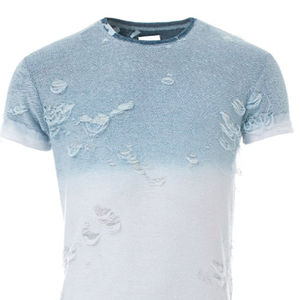 Venta al por mayor de fábrica: Camisetas de hombre 100% algodón con efecto desgastado, manga corta, cuello redondo, lisas, con impresión de logotipo personalizado. - Product Image 4