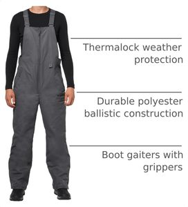 Salopette Thermique Premium Isolée pour l'Extérieur – Pantalon de Travail Hiver Rembourré, Imperméable et Résistant pour la Chasse, les Sports de Neige et les Activités Récréatives par Temps Froid - Product Image 3