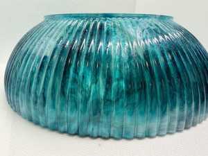 <b>Large</b> Dark Cyan <b>Marble</b> Resin Decorative Bowl, Catch-All Bowl - Product Image 3