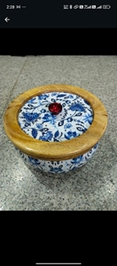 Artisan Craft Wooden Chapati <b>Box</b> with Lid <b>Floral</b> Print Durable Square Storage Polished Finish Kitchen Organizer Gift Souvenir - Product Image 3