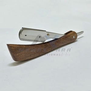 Unique Design <b>Wooden</b> Handle Barber Straight Razor Stainless Steel Blade <b>Swing</b> Lock Shaving Razor for Men Wet Shaving Smooth Hair - Product Image 1