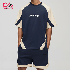 เสื้อยืดและกางเกงขาสั้นผู้ชายราคาถูก ชุดฤดูร้อน เสื้อแขนสั้นและกางเกงขายาว แฟชั่นขายส่ง ระบายอากาศได้ดี ชุดลำลองสำหรับวิ่ง - Product Image 1