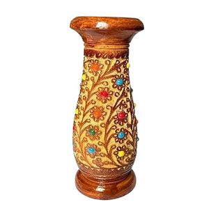 Decorative Art Deco Wooden Floral Vase with <b>Round</b> Shape for Living Room <b>Console</b> <b>Table</b> Home Decor - Product Image 4