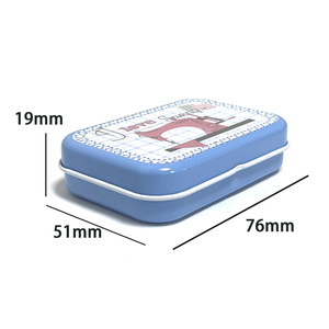 Tin <b>Box</b> Rectangle Hinge <b>Metal</b> Storage Case with Design Pink and Blue Color Lacquered Surface Offset Printing for Mystery <b>Box</b> - Product Image 2