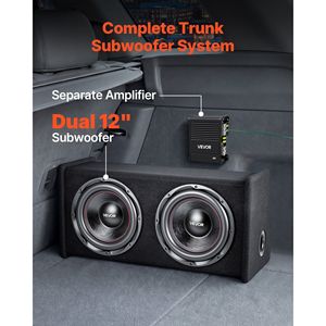 Pack de deux caissons de basses audio pour voiture 12 pouces 490W RMS avec amplificateur séparé – Subwoofers Premium - Product Image 2