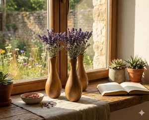 Jarrón de Suelo Minimalista de Madera de Fresno y Bambú para Decoración de Flores Secas en Bodas, Material Natural Ecológico - Product Image 6