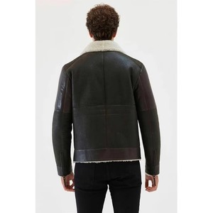 Vêtements d'extérieur en cuir véritable pour hommes, vente en gros, veste de motard de qualité supérieure, fabricant OEM ODM, meilleur prix - Product Image 3