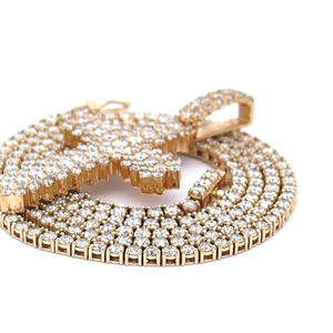 สร้อยคอสุดหรูประดับเพชรแบบไขว้สร้อยคอเส้นใหญ่แนวฮิปฮอปทางศาสนา - Product Image 2