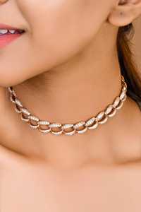 Luxury Cuban Curb Link Chain <b>Statement</b> <b>Necklace</b> Pave Set Modern Round Lab Grown Diamond 15In Length 14k 18k Solid Gold Wholesale - Product Image 2