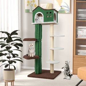 Arbre à chat multi-niveaux avec condo et dispositif anti-basculement, griffoir et mobilier durables pour chats - Product Image 3
