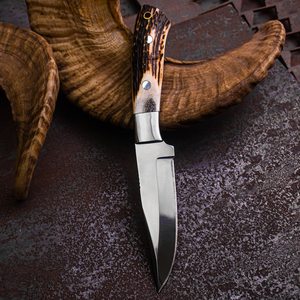 Cuchillos de Caza Hechos a Mano al por Mayor de Acero de Alto Carbono con Mango de Cuerno, Hoja Fija para Supervivencia al Aire Libre y Camping con Funda - ¡Venta Caliente! - Product Image 4