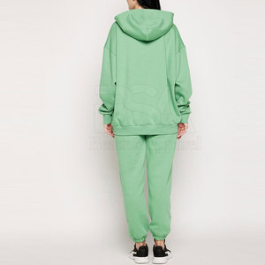 Women Solid Color Hooded <b>Tracksuit</b> Set Full Sleeve Loose Fit With Side Pockets Casual Autumn Wear - Product Image 2