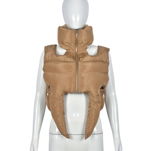 OEM Custom Asymmetric Hem Women Vest Sleeveless <b>Jacket</b> for Woman <b>Crop</b> Ladies Down Vest Streetwear <b>Puffer</b> Vest for Women - Product Image 6