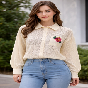 เสื้อแจ็คการ์ดผู้หญิงผ้าฝ้าย 100% ลายดีไซเนอร์ ราคาดีที่สุดจากผู้ผลิต - Product Image 2