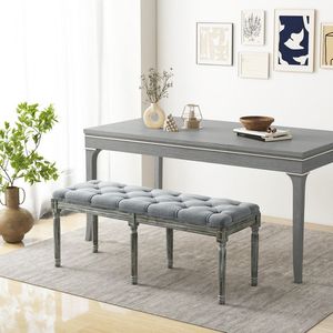 Panca Vintage Francese da 47 Pollici Imbottita per Sala da Pranzo o Ingresso, Elegante Arredamento per la Tua Casa - Product Image 5