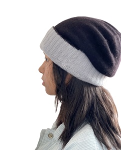 Gorro de Cachemira Tejido a Mano, Unisex, de Doble Cara, para Invierno, Informal, Elegante, a Rayas, Ligero, Duradero, Talla Única - Product Image 1