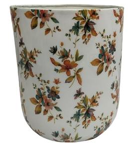 Maceta metálica con estampado floral, maceta decorativa con diseño de rosas azules, decoración de mesa para el hogar, para sala de estar, dormitorio, hotel, bodas y eventos. - Product Image 4