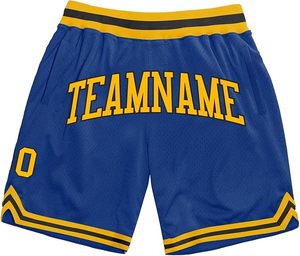 Shorts de basket personnalisés pour hommes et garçons, avec nom et numéro brodés, en tricot côtelé, avec poches. - Product Image 2