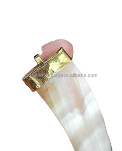 สร้อยคอจี้ฮอร์นรูปพระจันทร์เสี้ยวสองชั้นทำด้วยมือแบบทันสมัยพร้อมโซ่โลหะชุบทอง - Product Image 2