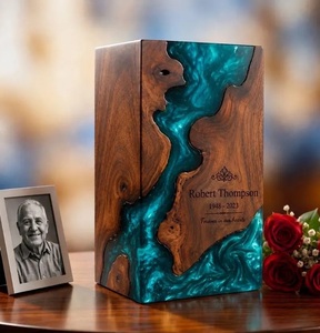Personalized American Style Wooden Resin Handmade Cremation Urn <b>Box</b> for Human & Pet Ashes Eco-Friendly & Durable Burial <b>Memorial</b> - Product Image 6