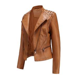 Veste en cuir pour femme de qualité supérieure, veste de motard en cuir véritable noir, veste en cuir pour femme à manches longues, 2026 - Product Image 3