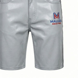 Shorts pour hommes en similicuir de qualité supérieure, style streetwear, cargo, hip-hop, motard, tendance, Maluza Industries - Product Image 2