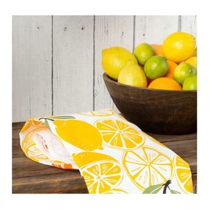 Tissu d'ustensile brodé lavable imprimé numérique citron en vente Serviette de cuisine absorbante ultra douce avec Logo personnalisé - Product Image 1