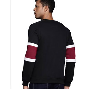 <b>Men</b> Knitted Crew Neck Pullover Zipper <b>Sweatshirt</b> Black <b>Red</b> White Regular Fit Casual Winter Digital Printing - Product Image 3