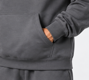 Men's <b>Grey</b> Hooded Tracksuit <b>Set</b> Casual Sportswear Jogger Hoodie Matching <b>Set</b> - Product Image 5