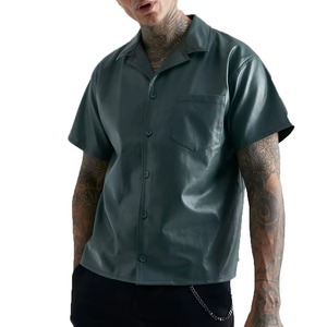 Wholesale Leather Man <b>Shirt</b> With Closer Type <b>Button</b> High Quality Leather <b>Shirt</b> Stylish & Durable <b>Shirt</b> For Men - Product Image 5