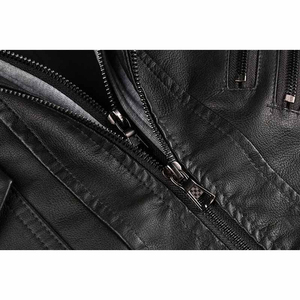 Veste en cuir tendance pour homme, fabrication pakistanaise, veste en cuir de haute qualité, couleur unie, veste de moto, vêtements d'automne - Product Image 4