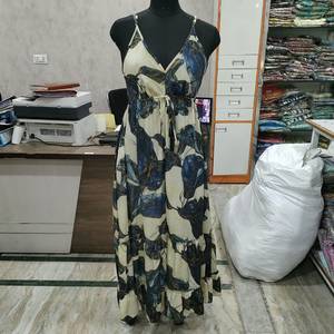 <b>Women</b> Polyester Woven Digital Print Maxi <b>Dress</b> Spaghetti Strap Backless A-Line Casual <b>Boho</b> Beach <b>Dress</b> - Product Image 5