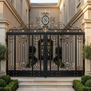 Puerta Doble Abatible de Hierro Forjado Estilo Europeo KHP, Recubierta con Pintura en Polvo, Resistente al Óxido, Fácil de Montar, Garantía de 3 Años, Uso en Exteriores - Product Image 3
