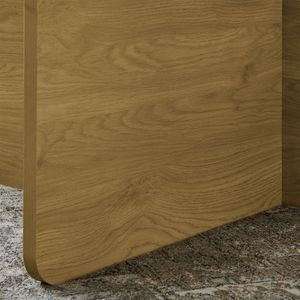 Tavolino da Caffè Quadrato in Stile Mid-Century Modern da 31,5 Pollici, Tavolo Centrale in Legno Antico con Piano in Vetro per Soggiorno - Product Image 6