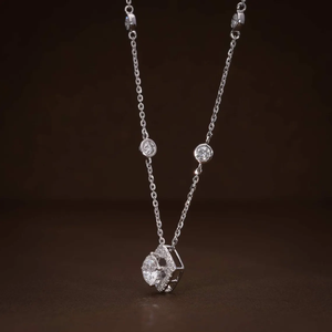 Collier Pendentif Diamant Cultivé Intemporel Sertissage Bezel Diamants Certifiés VVS2 Or Massif 14K 18K Bijoux Minimalistes - Product Image 2