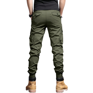 Pantalones Jogger Cargo Verde Oliva para Hombre, Cintura Elástica, Cierre de Cremallera, Múltiples Bolsillos, Casuales, de Lona, Antiestáticos, Transpirables - Product Image 2