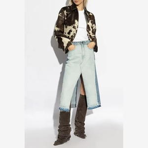 Chaqueta de Motociclista de Cuero Genuino Estilo Occidental con Pelo de Vaca, Abrigo de Cuero Hecho a Mano, Proveedor Mayorista - Product Image 5
