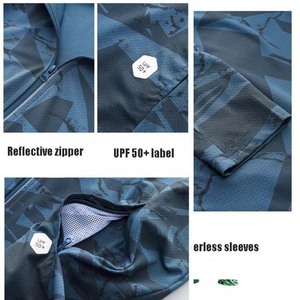 Veste de pêche à capuche anti-UV UPF 50 à imprimé géométrique personnalisé, en polyester sublimé, fermeture éclair, manches longues, vêtements d'extérieur - Product Image 6