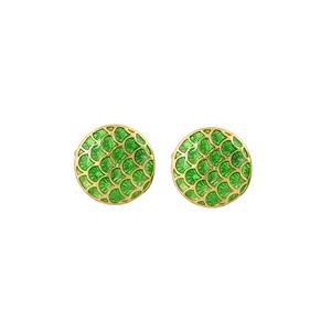 Mancuernillas de Lujo con Baño de Oro y Esmalte Verde con Patrón de Escamas para Hombre, Accesorios para Camisa Formal, Regalo de Boda o Negocios - Product Image 2